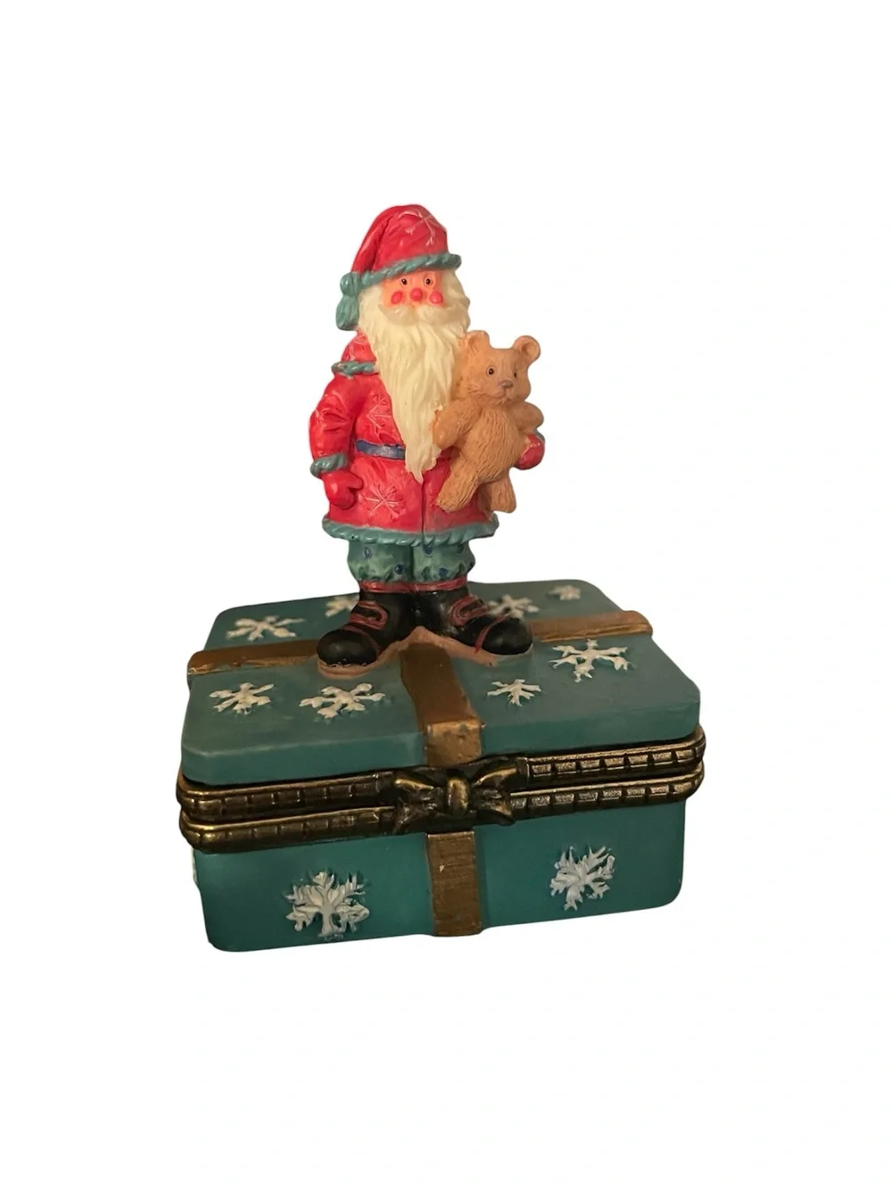 Christmas santa present trinket box